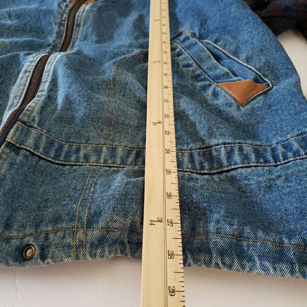 Vtg Outbrook Denim Western Aztec Jacket 90’s Size 20W Women's Chore Barn Coat - Picture 8 of 9